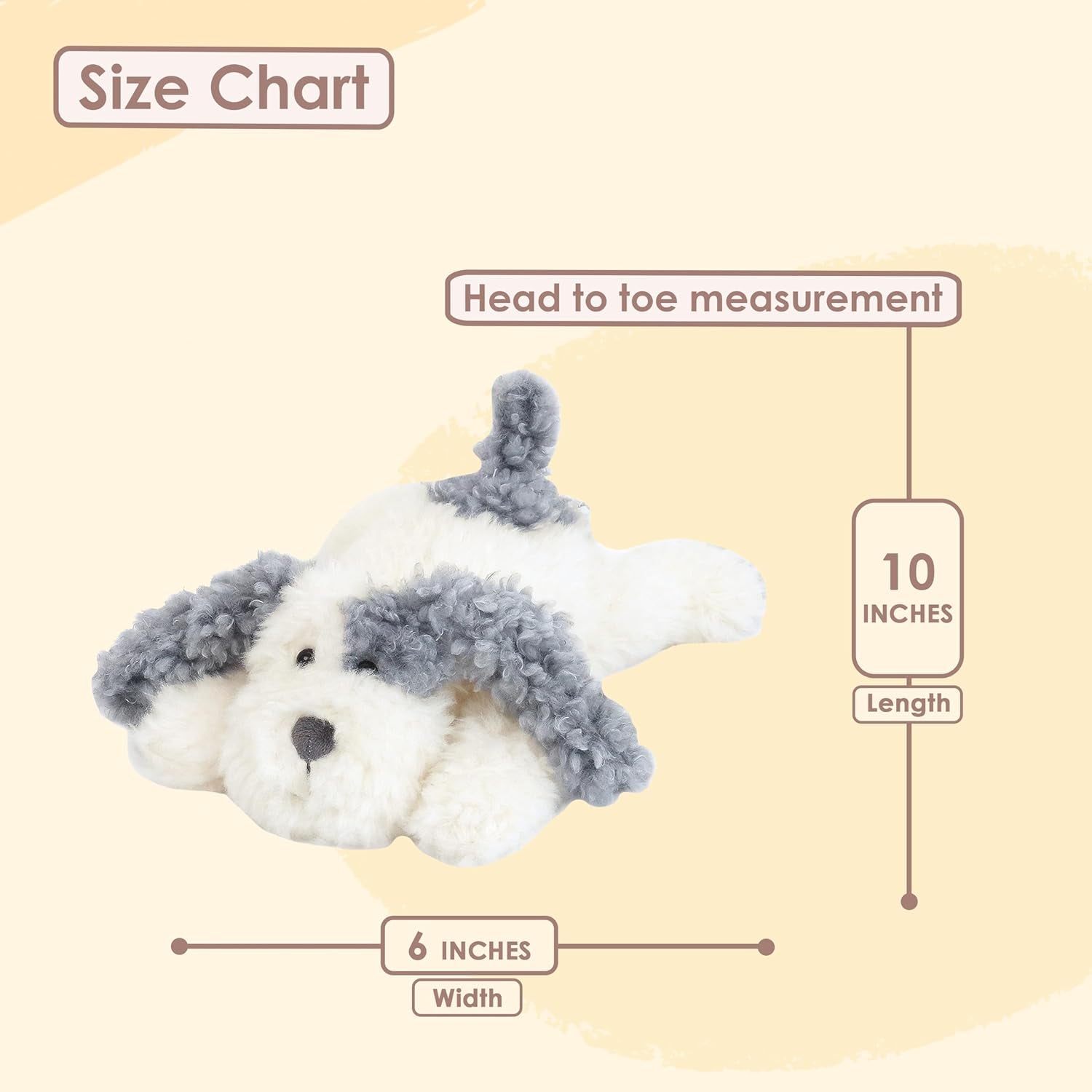 MON AMI Jojo the Puppy Plush Animal Toy 10” Handcrafted Premium Stuffed Dog Toy, Soft Cuddly Toy for Little Boys/Girls/Toddlers/Pre-School Kids