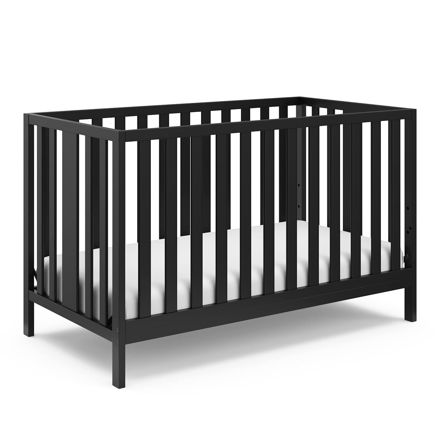 Storkcraft Pacific 5-In-1 Convertible Crib - (Black) – Converts from Baby Crib to Toddler Bed, Daybed and Full-Size Bed, Fits Standard Full-Size Crib Mattress, Adjustable Mattress Support Base