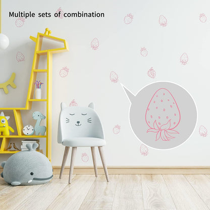 Funlife 72 PCS DIY Self Adhesive Summer Watermelon Wall Decals, Peel and Stick Nursery Kids Fruit Wall Stickers, Background Living Room Classroom Party Decoration, Girls Bedroom Wall Decor