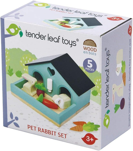 Tender Leaf Toys - Pets Sets for Doll House Accessories - Great Add-On Pet Play Set to Any Dollhouse - Encourage Creative and Imaginative Fun Play for Children - Age 3+ (Pet Rabbit Set)