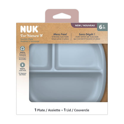 NUK for Nature Suction Plate and Lid, Leak-Proof Lid, Microwave, Freezer, & Top Rack Dishwasher Safe, BPA & Latex-Free, Pack of 1