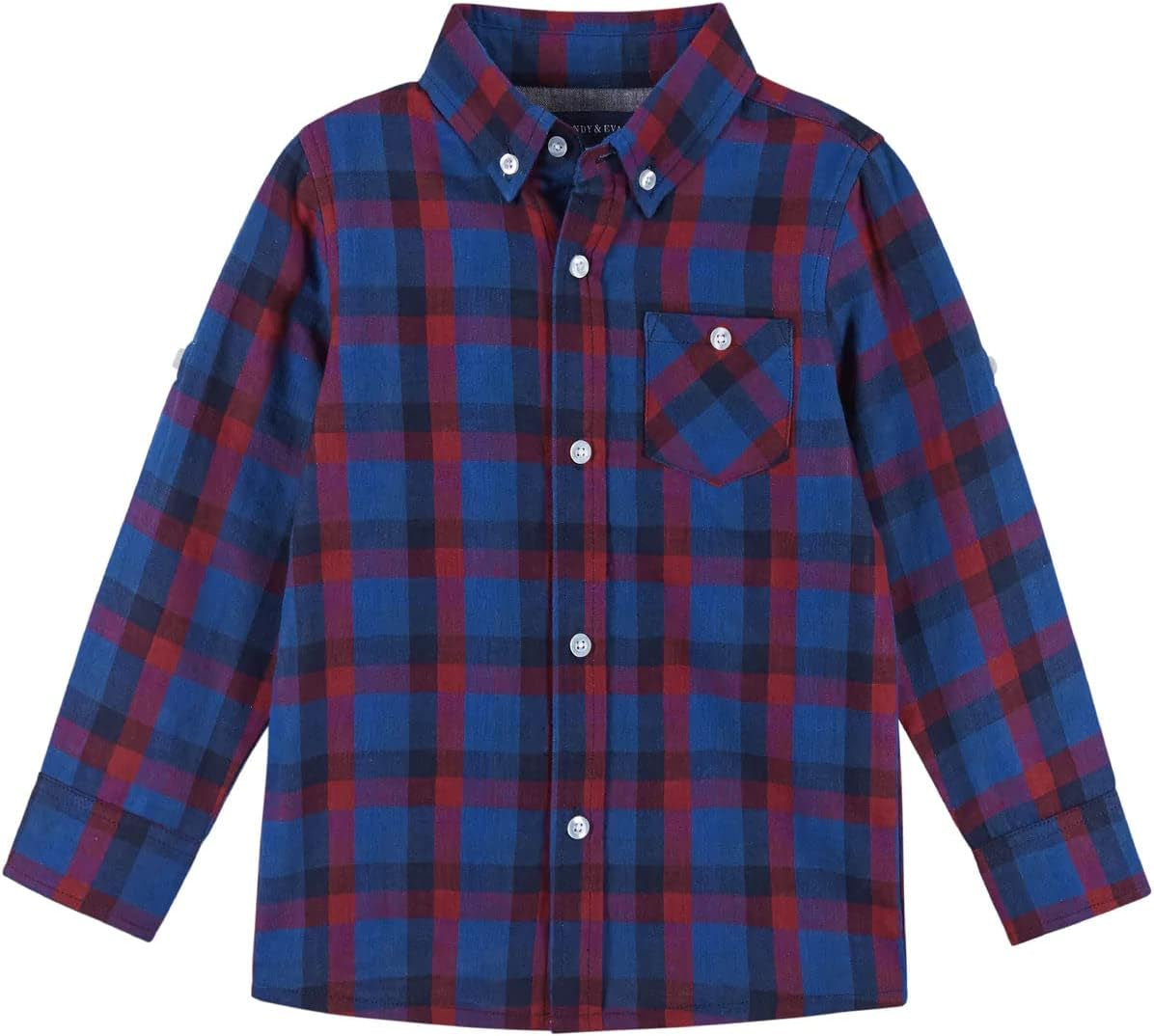 Andy & Evan Boys' Plaid Twofer Button-Down Shirt (Toddler/Little Kids)