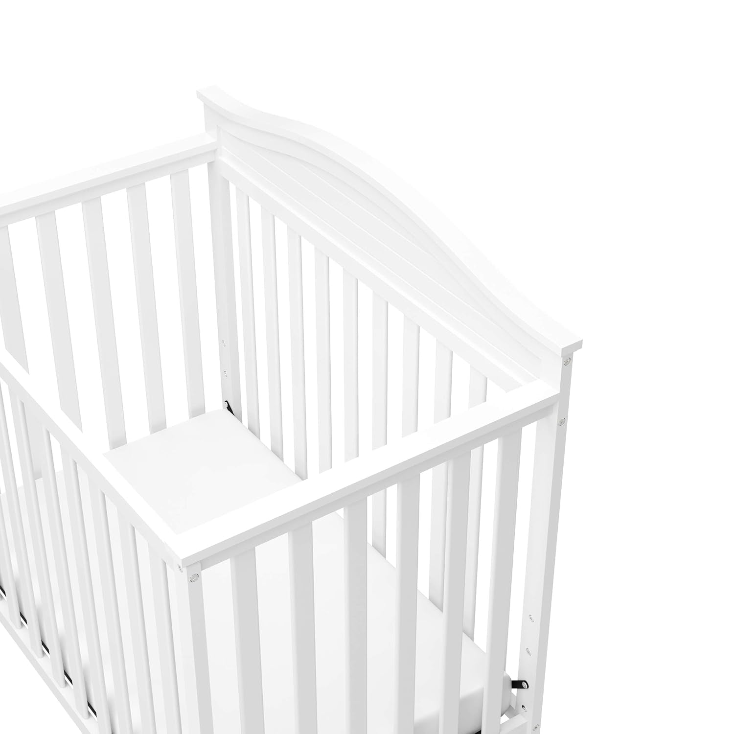 Graco Stella 4-In-1 Convertible Mini Crib with Bonus Mattress (White) – Includes Bonus 2.50 Inch Thick Mattress with Water-Resistant Cover, Converts to Twin Bed with Headboard and Footboard