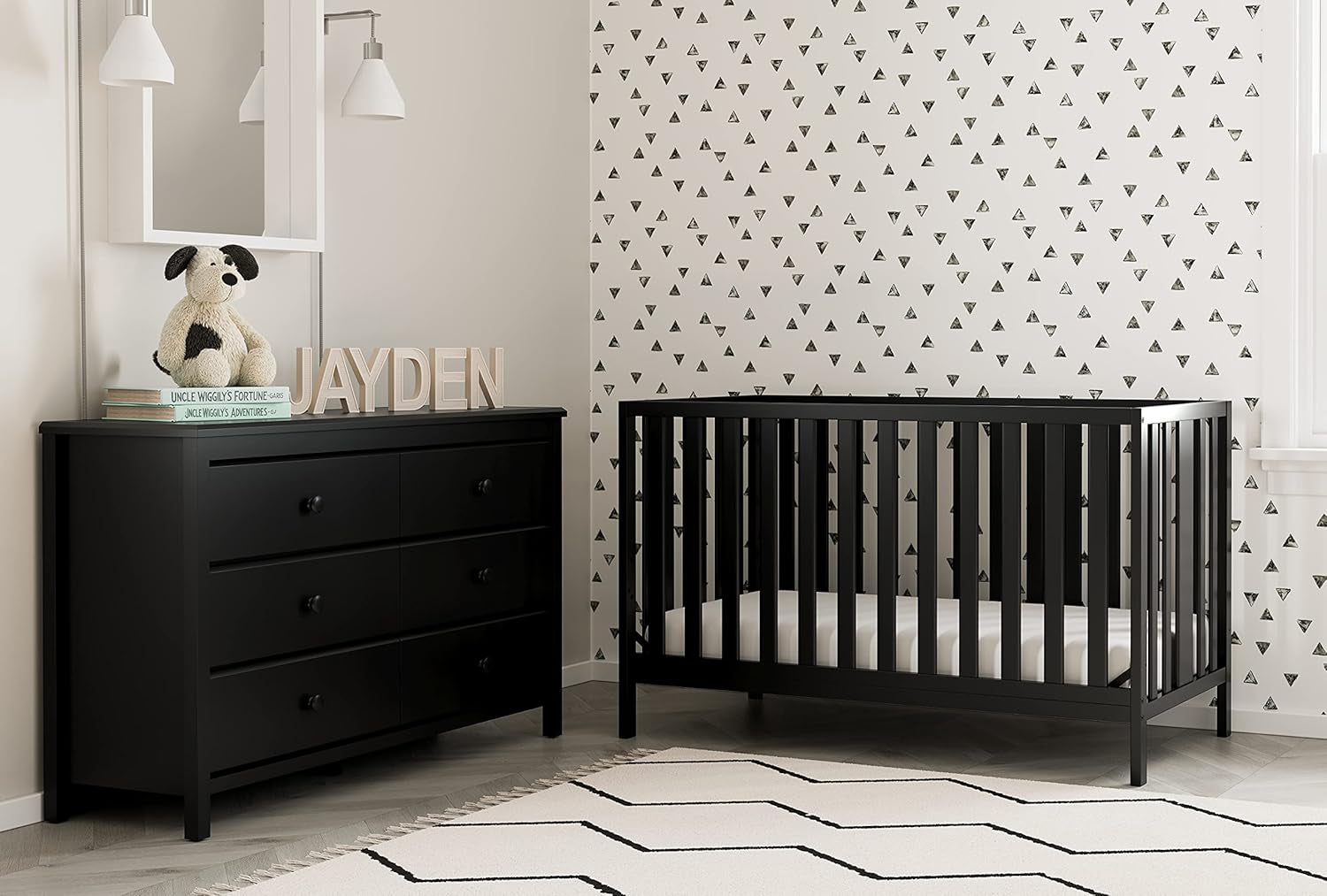 Storkcraft Pacific 5-In-1 Convertible Crib - (Black) – Converts from Baby Crib to Toddler Bed, Daybed and Full-Size Bed, Fits Standard Full-Size Crib Mattress, Adjustable Mattress Support Base