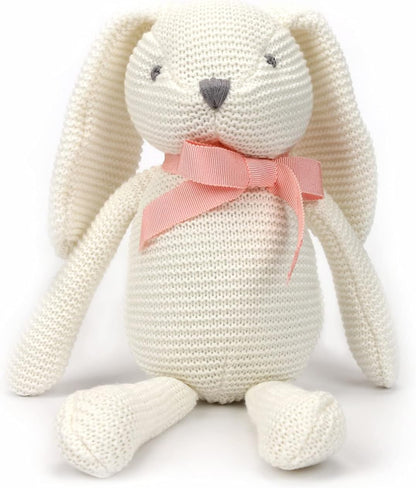 Organic Baby Toys White Bunny Rabbit Stuffed Animal 7.1"