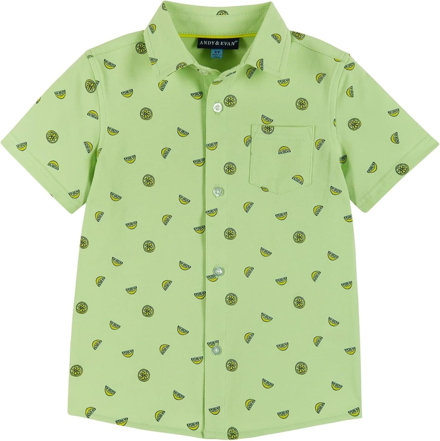 Andy & Evan Boys' Short Sleeve Button-Down Shirts, Stylish Summer Spring Shirts for Boys, Lightweight and Breathable