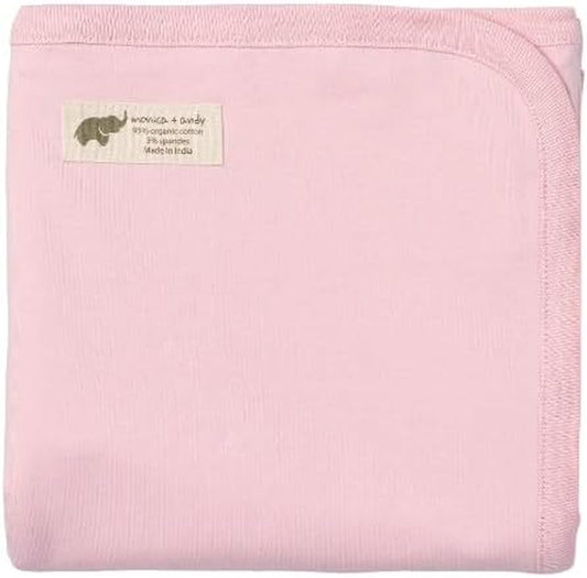 MONICA + ANDY Organic Cotton Coming Home Baby Blanket - Unisex Receiving Blankets for Swaddling Newborn Boys & Girls - for Swaddling Newborns (Light Pink)