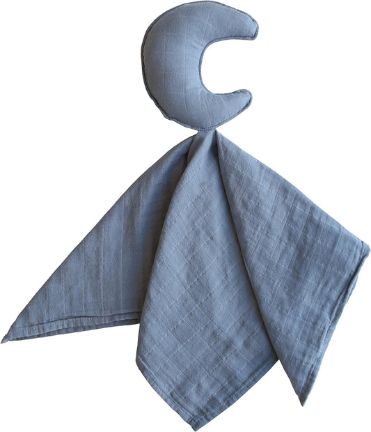 Mushie Moon Security Blanket | Baby Lovey | 100% Organic Muslin Cotton (Tradewinds)