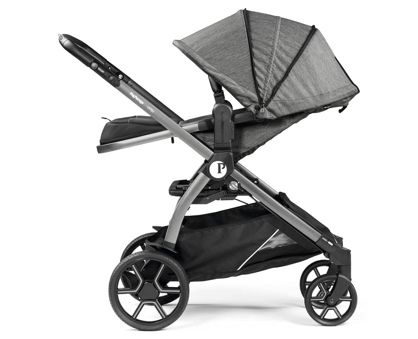 Peg Perego Ypsi Travel System - Includes Ypsi Lightweight Reversible Stroller and Primo Viaggio 4-35 Nido Infant Car Seat - Made in Italy - Atmosphere (Grey)