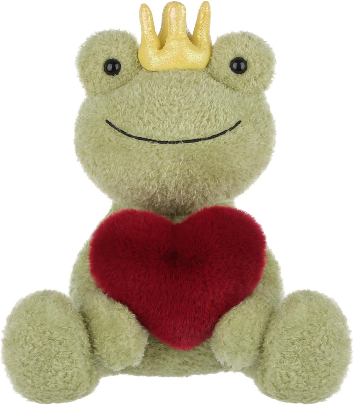 Apricot Lamb Frog with Heart Plush Stuffed Animals for Kids, Soft Cute Plushies Toys for Baby Girl and Boy, Fluffy Frog with Heart Green 9.9 Inches