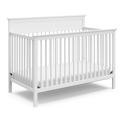 Storkcraft Carmel 5-In-1 Convertible Crib (Pebble Gray) - GREENGUARD Gold Certified, Converts to Toddler Bed & Full-Size Bed, Fits Standard Full-Size Crib Mattress, 4 Adjustable Mattress Heights