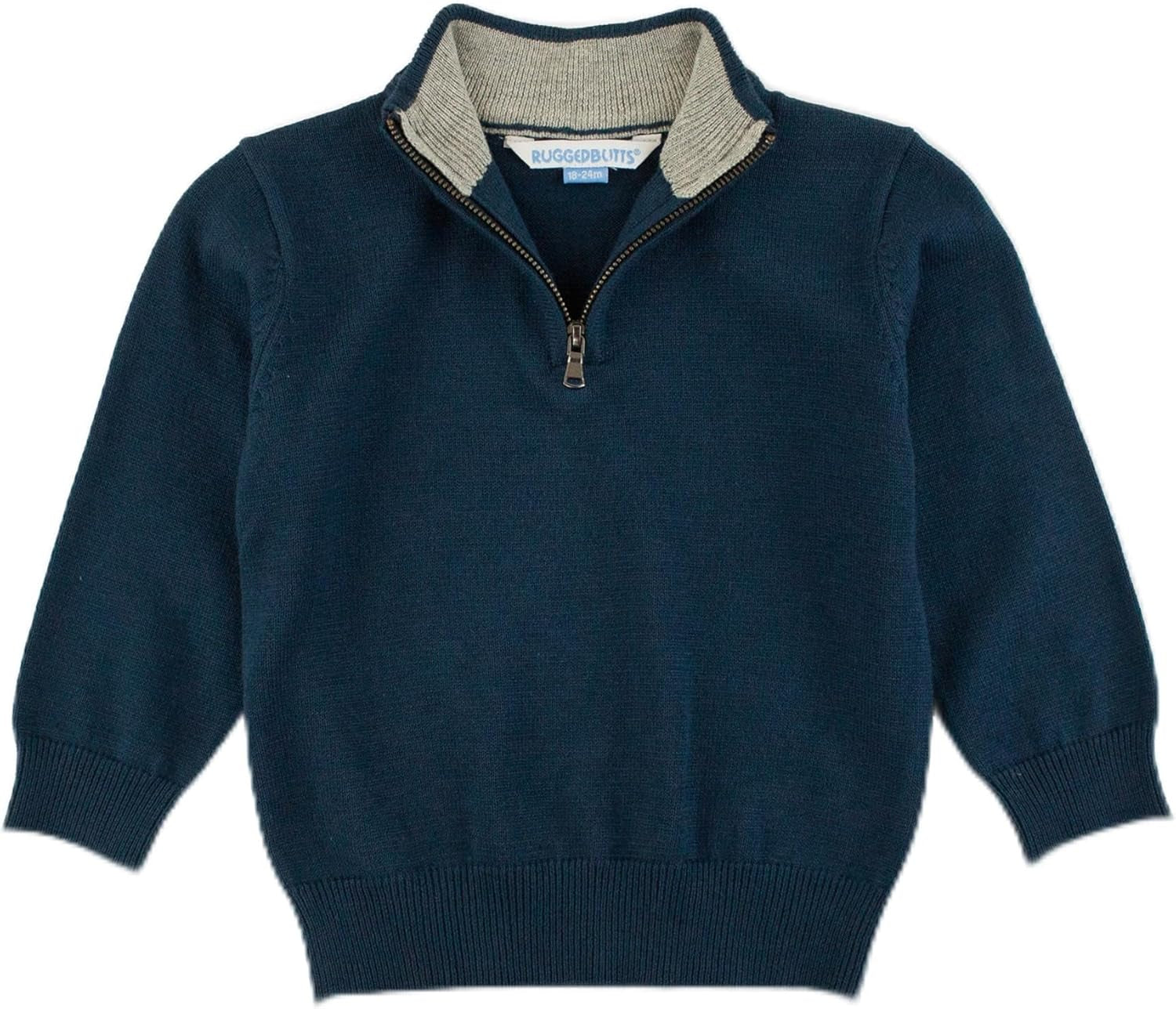 RUGGEDBUTTS® Baby/Toddler Boys Pullover Quarter-Zip Sweater