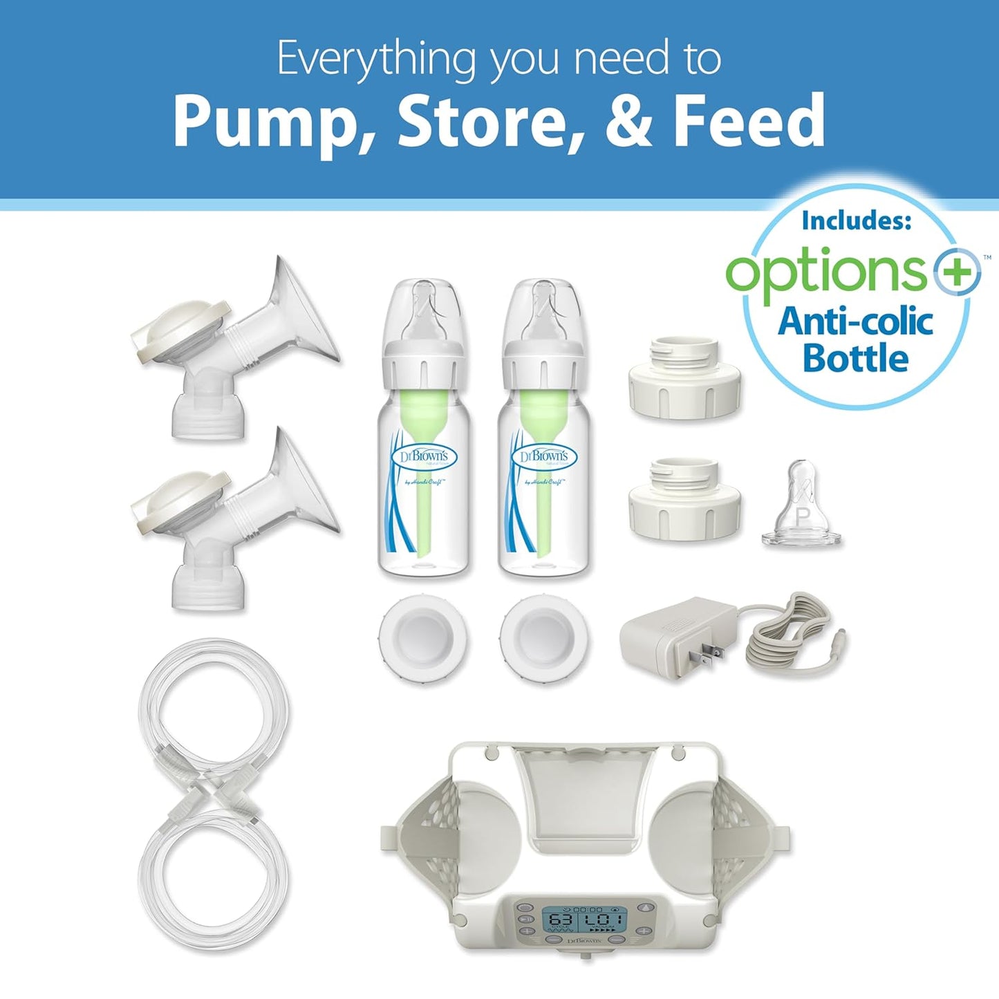 Dr. Brown'S Customflow Double Electric Quiet Breast Pump with Softshape Silicone Shields