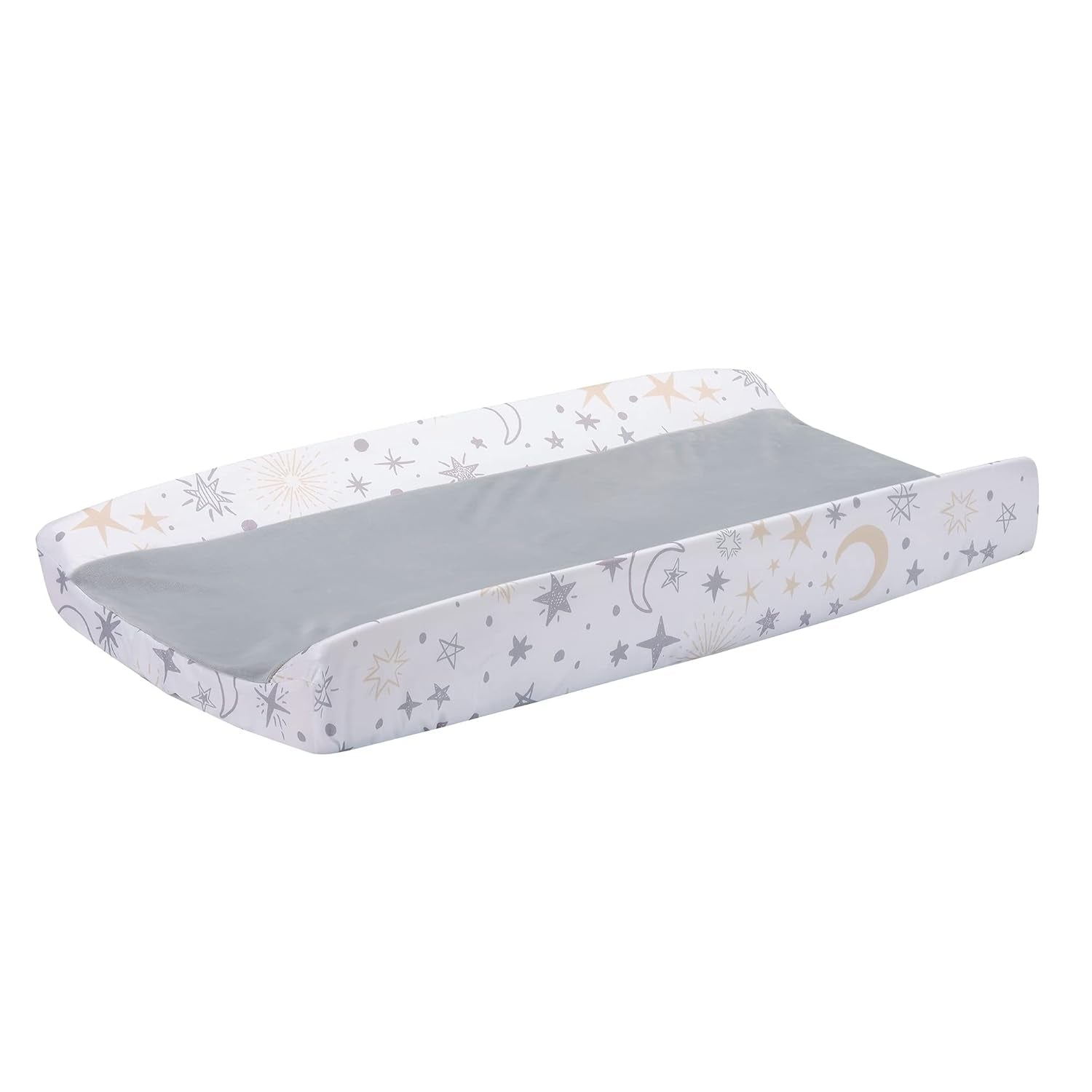 Lambs & Ivy Goodnight Moon White/Gray Changing Pad Cover - Moons/Stars