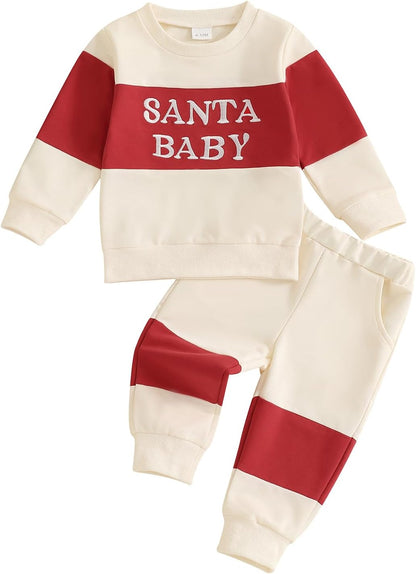 Toddler Baby Boy Girl Christmas Outfits Truck Tree Print Long Sleeve Sweatshirts Pants Fall Infant 2Pcs Clothes