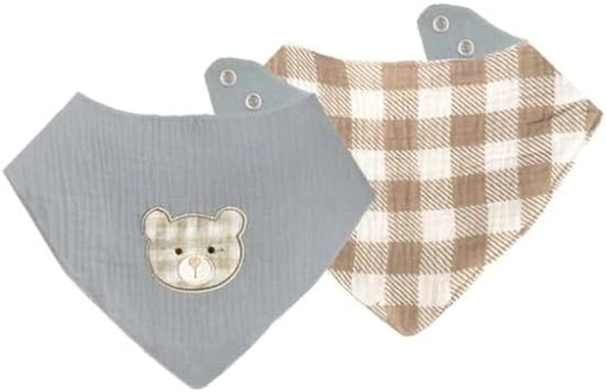 MON AMI Baby Bib Set – 2Pc Pack, Drool Bibs, Cotton Baby Bibs for Girl or Boy, Toddler Bibs for Drooling and Teething