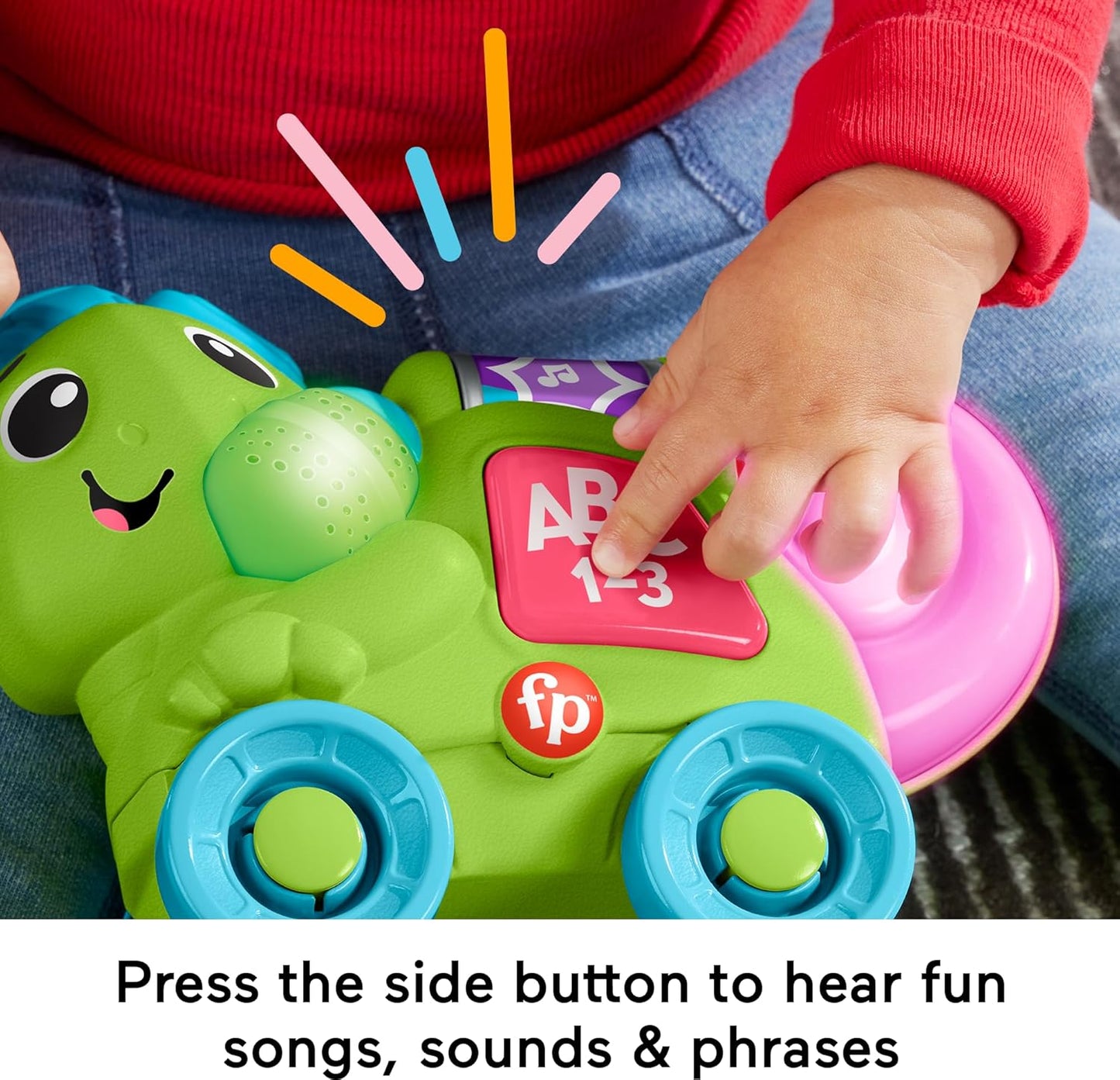 Fisher-Price Baby Learning Toy Link Squad Crawl ‘N Colors Chameleon with Music & Lights for Ages 9+ Months, Compatible Only with Link Squad Items