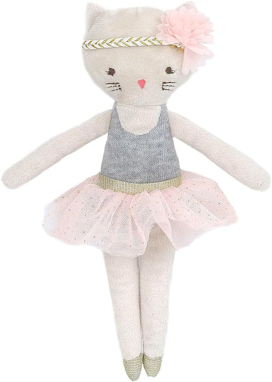 MON AMI Kacie the Kitty Ballerina Stuffed Doll – 9”, Soft Plush Animal Doll, Use as Toy or Room Decor, Great Gift for Kids of All Ages