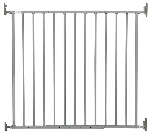 Storkcraft Easy Walk-Thru Metal Safety Gate (Gray) – 27 Inches Tall, Easy to Install, Pet-Friendly, Durable Metal Hardware, Ideal for Children and Larger Pets