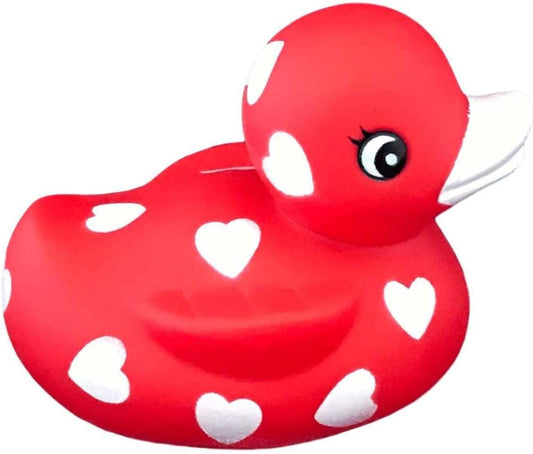 3" Valentines Sweetheart Rubber Duck [Squeaky, with Hole] - Baby Safe Bathtub Bathing Toy