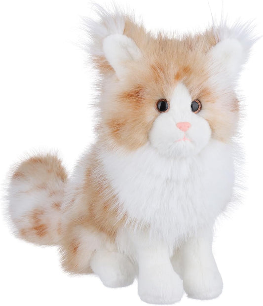 Apricot Lamb Toys Plush Orange Maine Coon Cat Kitten Stuffed Animal Soft Cuddly Perfect for Kids 10.2 Inches