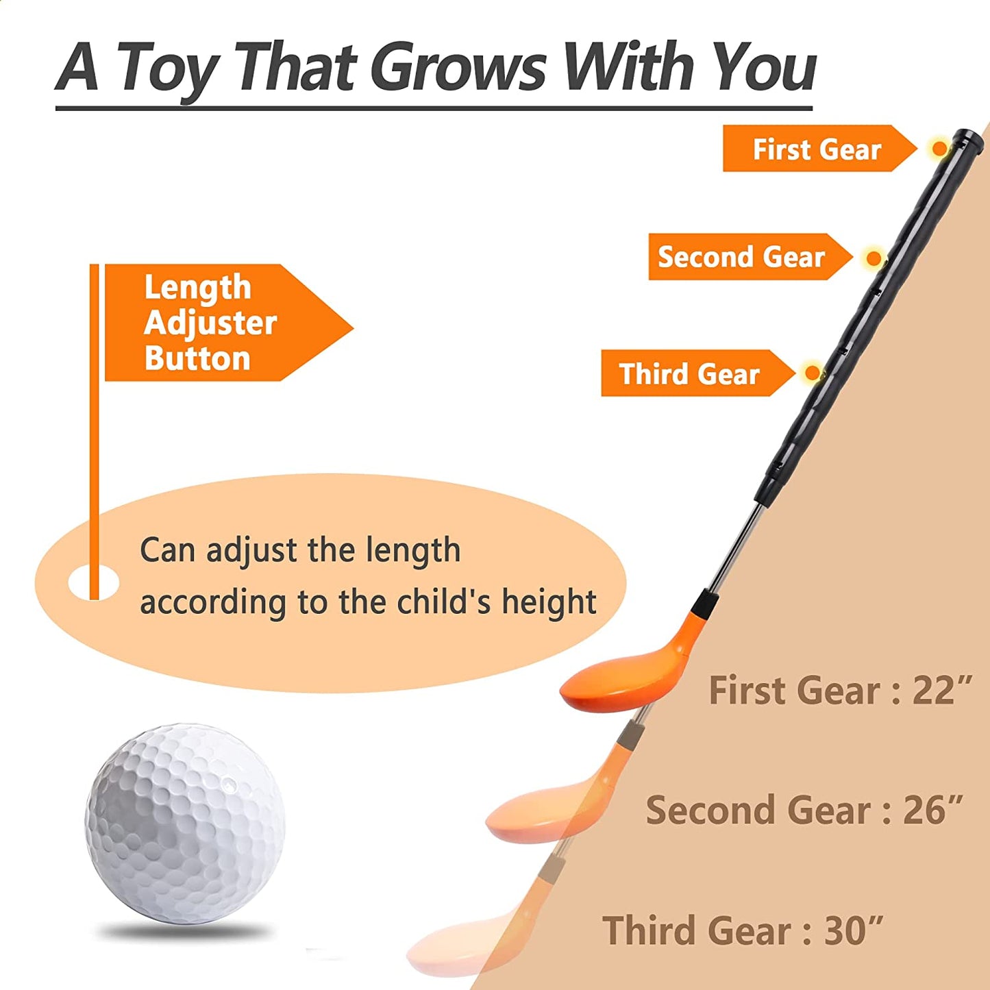 Iplay, Ilearn Kids Golf Toys Set, Boys Outdoor Sport Toy Age 3-5, Toddler outside Golf Ball Game W/Left & Right Club Head, Child Yard Play, Birthday Gifts for 4 6 7 8 Year Olds Girls