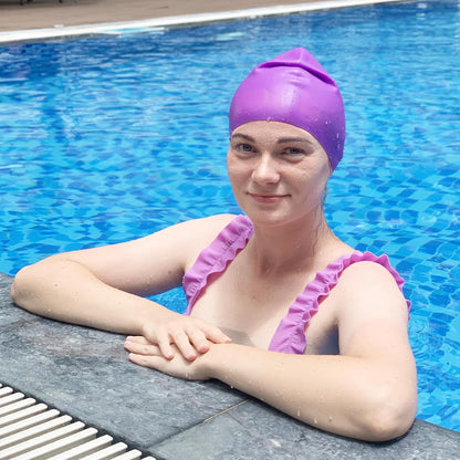 Chippi & Co Swim Cap Women, Men, Best Swim Cap to Keep Hair Dry, Pool Hair Protection, Cool Waterproof, Comfortable, Non-Slip