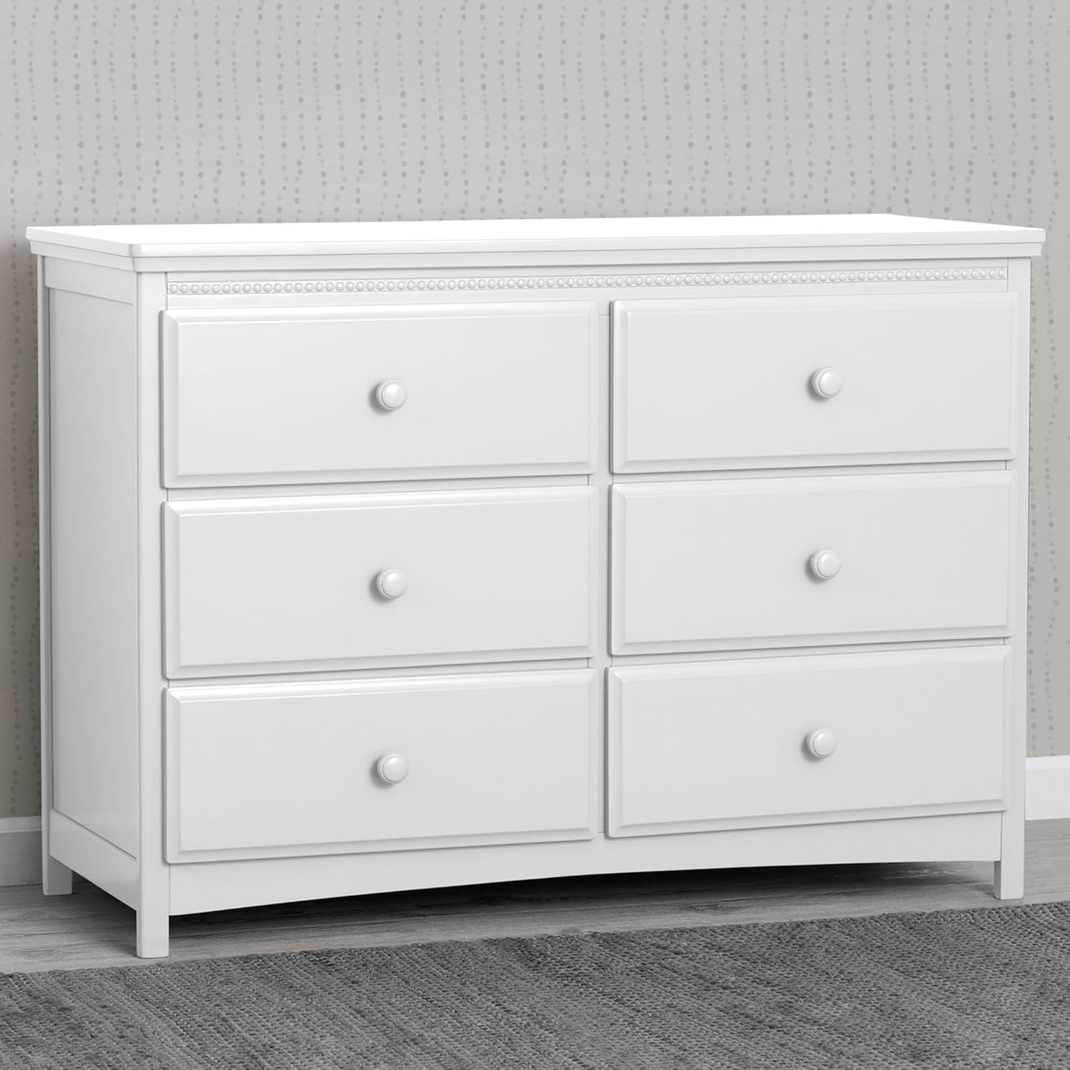 Delta Children Emerson 6 Drawer Dresser with Interlocking Drawers - Greenguard Gold Certified, Grey