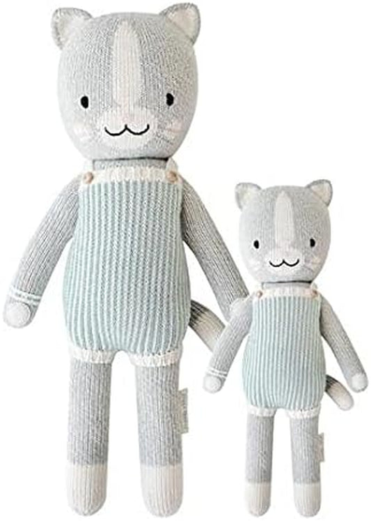 Cuddle + Kind Dylan the Kitten Little 13" Hand-Knit Doll – 1 Doll = 10 Meals, Fair Trade, Heirloom Quality, Handcrafted in Peru, 100% Cotton Yarn