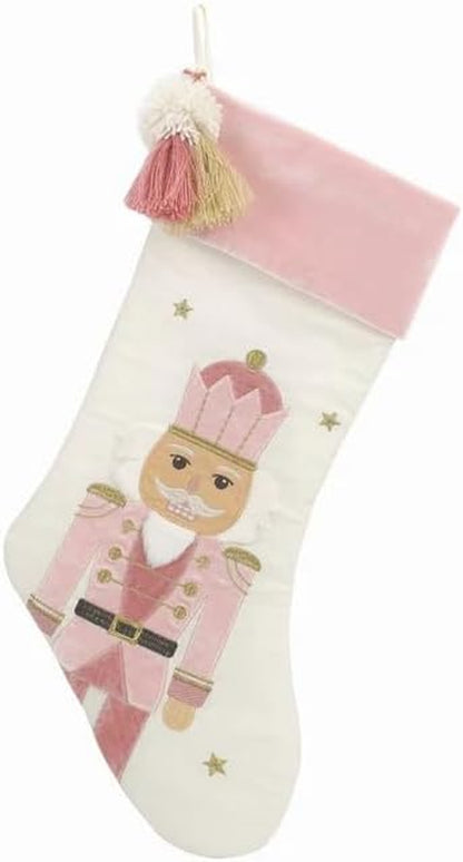 MON AMI Nutcracker Linen Christmas Stocking – 21” |Perfect for Monogramming, Christmas Décor, Christmas Socks & Decorations, for Family & Kids