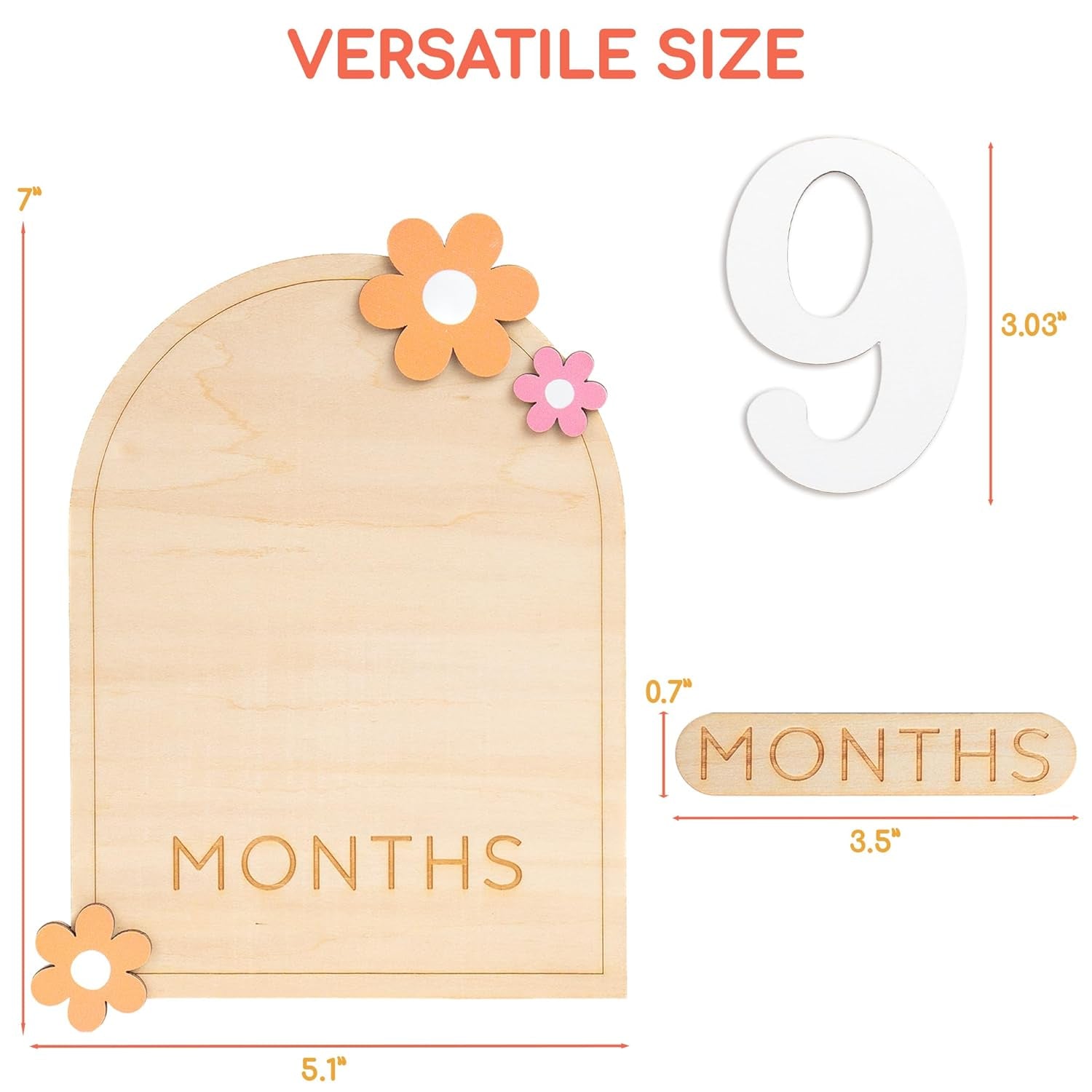 Chippi & Co Cute Monthly Baby Milestone Board, Month Milestone Girl, Boy, Milestone Signs Wooden Circles for Newborn, Infant, Meses De Bebes Para Fotos, 1-12 Months Age Cards Discs for Photo Props