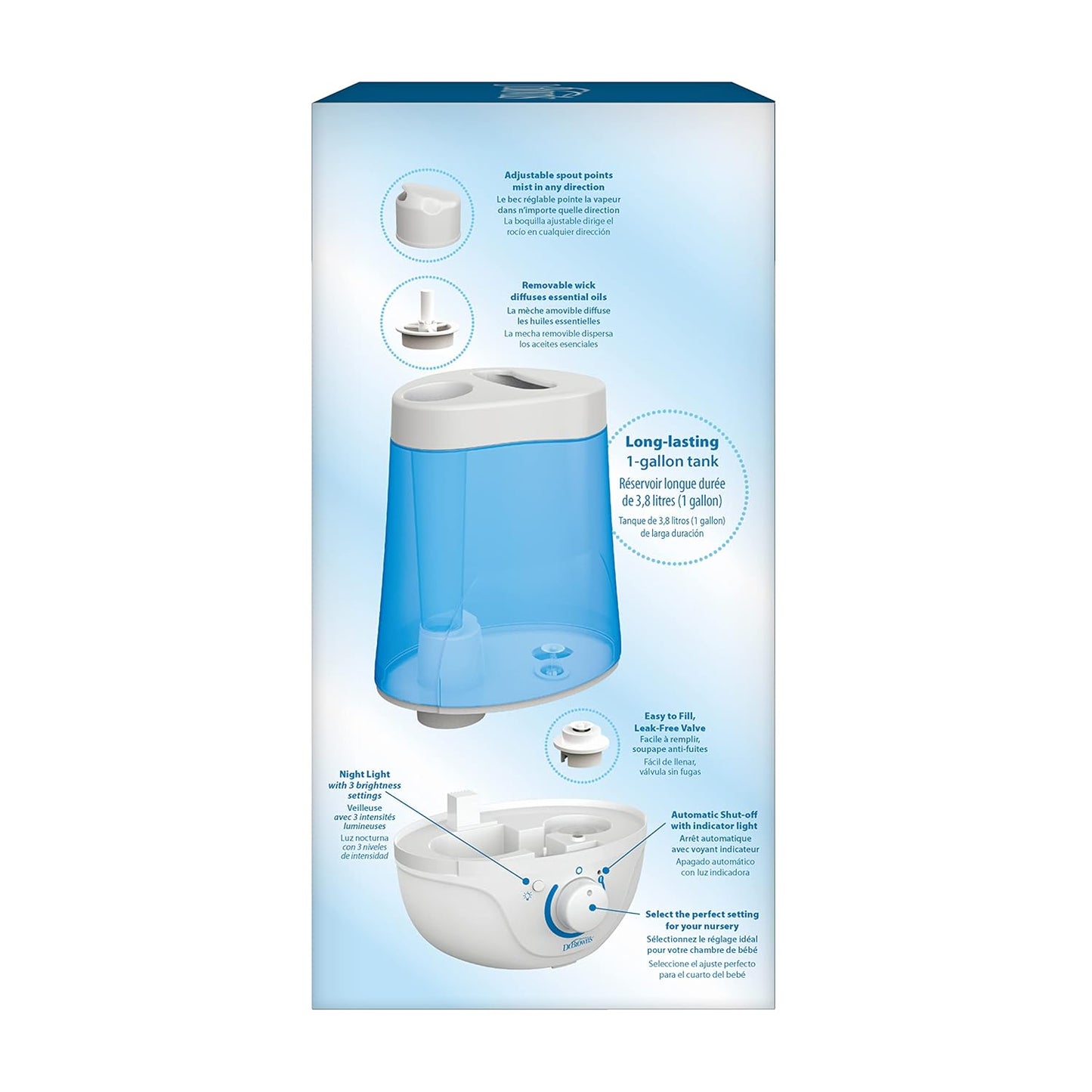 Dr. Brown'S Cool Mist Ultrasonic Humidifier for Baby with Diffuser and Night Light