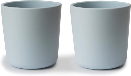 Mushie Dinnerware Cups for Kids | Made in Denmark, Set of 2 (Powder Blue)