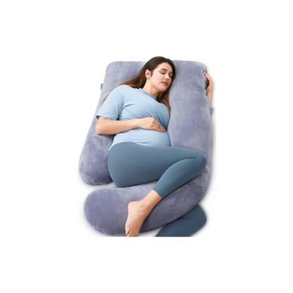 Momcozy Pregnancy Pillows for Sleeping, U Shaped Full Body Maternity Pillow with Removable Cover - Support for Back, Legs, Belly, Hips for Pregnant Women - Grey