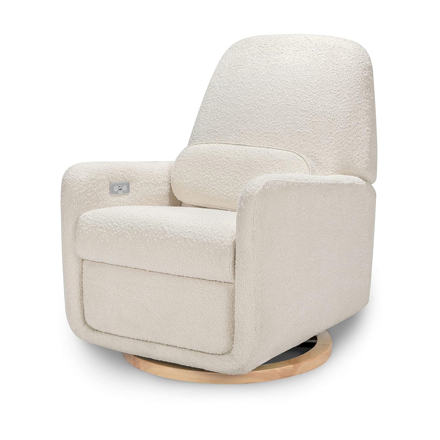 Arc Glider Recliner W/Electronic Control and USB, White Boucle