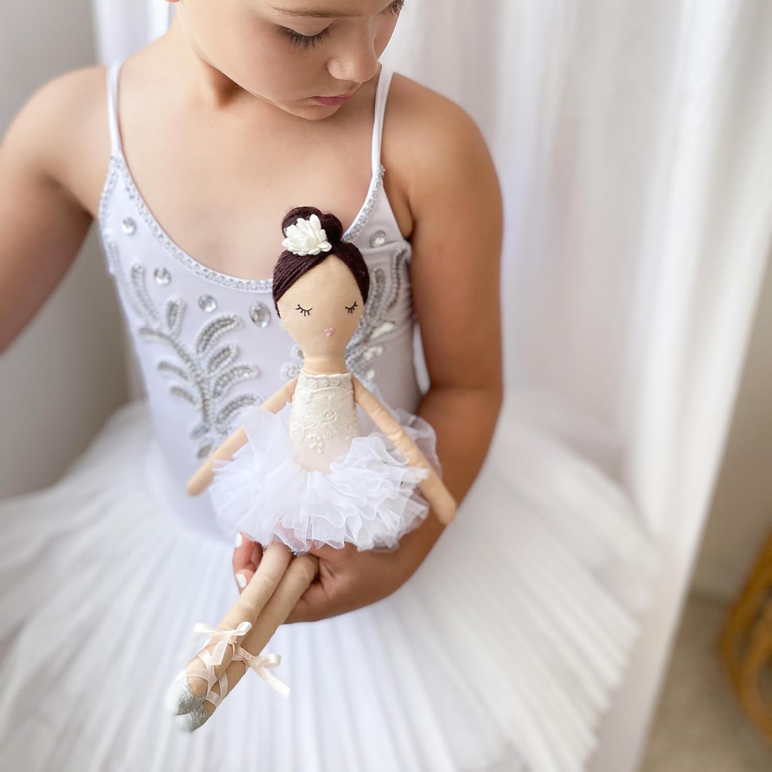 MON AMI Katrina the Ballerina Stuffed Doll - 15”, Plush Ballerina Doll for Girls, Use as Toy or Room Decor for Kids of All Ages, Great Gift for Christmas