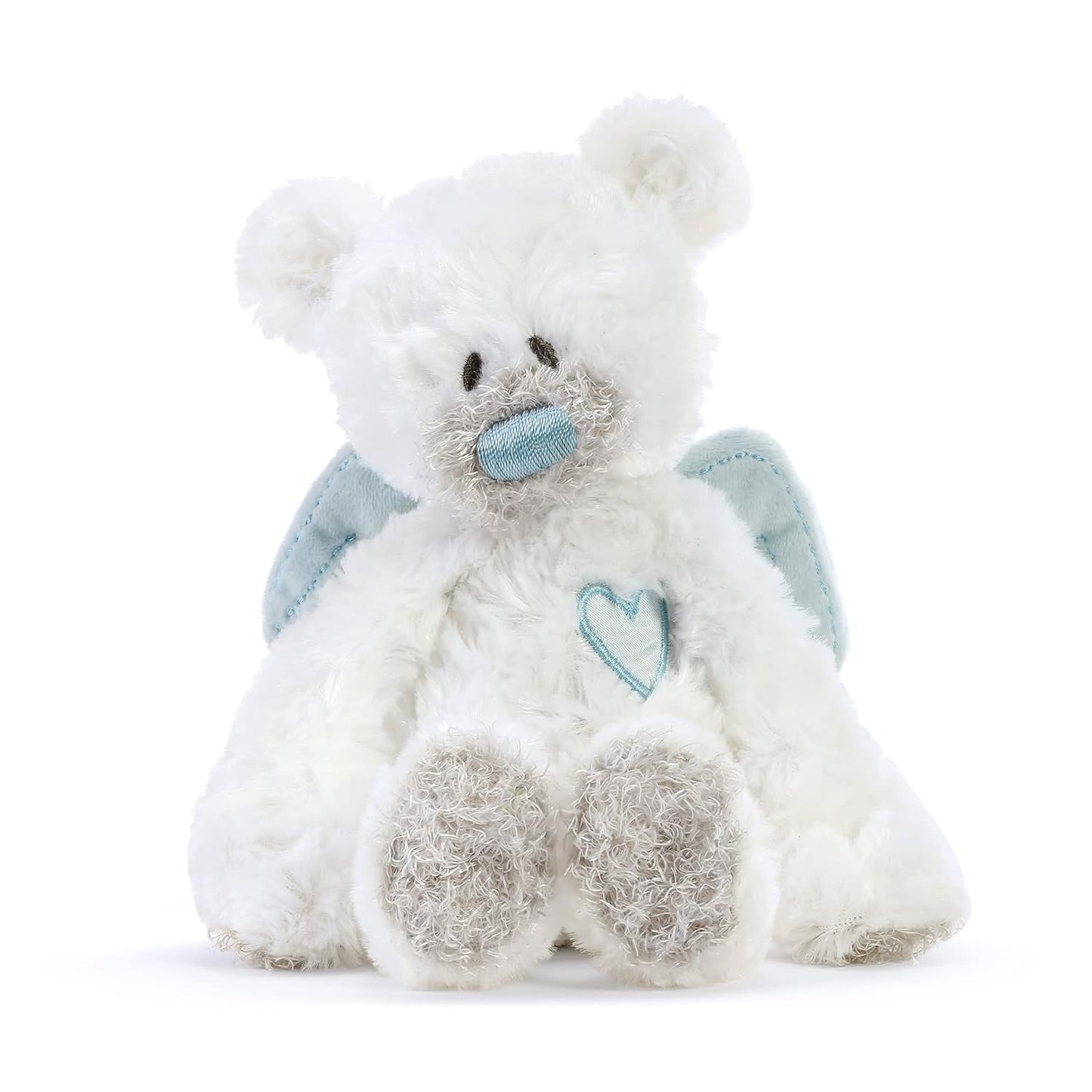 DEMDACO Blue Guardian Angel Bear 9.5 Inch Plush Children'S Stuffed Animal Activity Rattle Toy