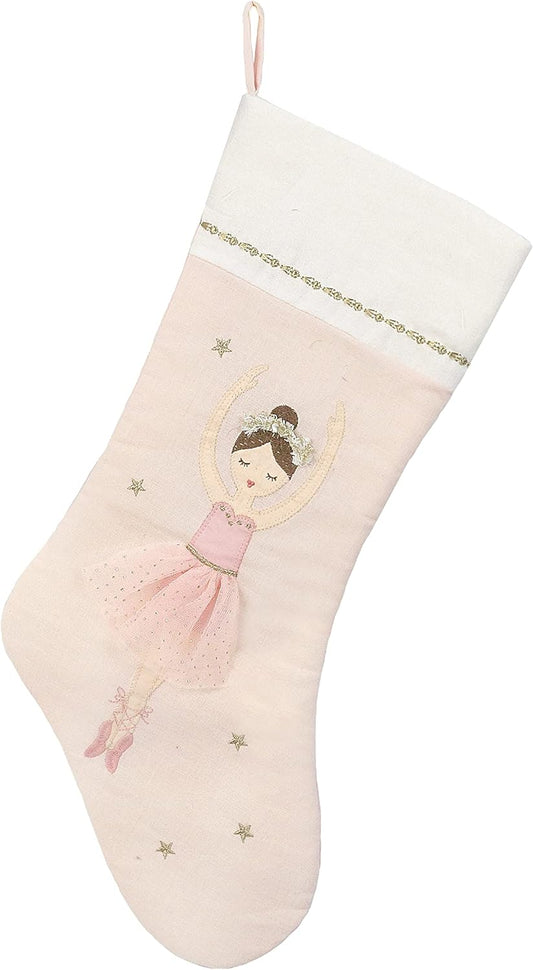 MON AMI Ballerina Christmas Stocking – 21” |Perfect for Monogramming, Christmas Décor, Christmas Socks & Decorations, for Family & Kids