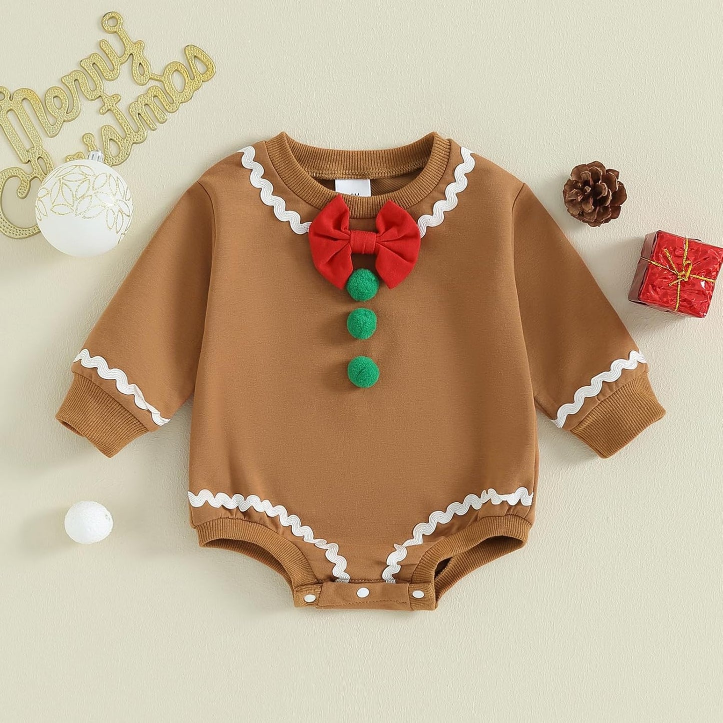 Gender Neutral Newborn Baby Boy Girl Christmas Outfit Xmas Bubble Romper Onesie Toddler Infant Fall Winter Clothes