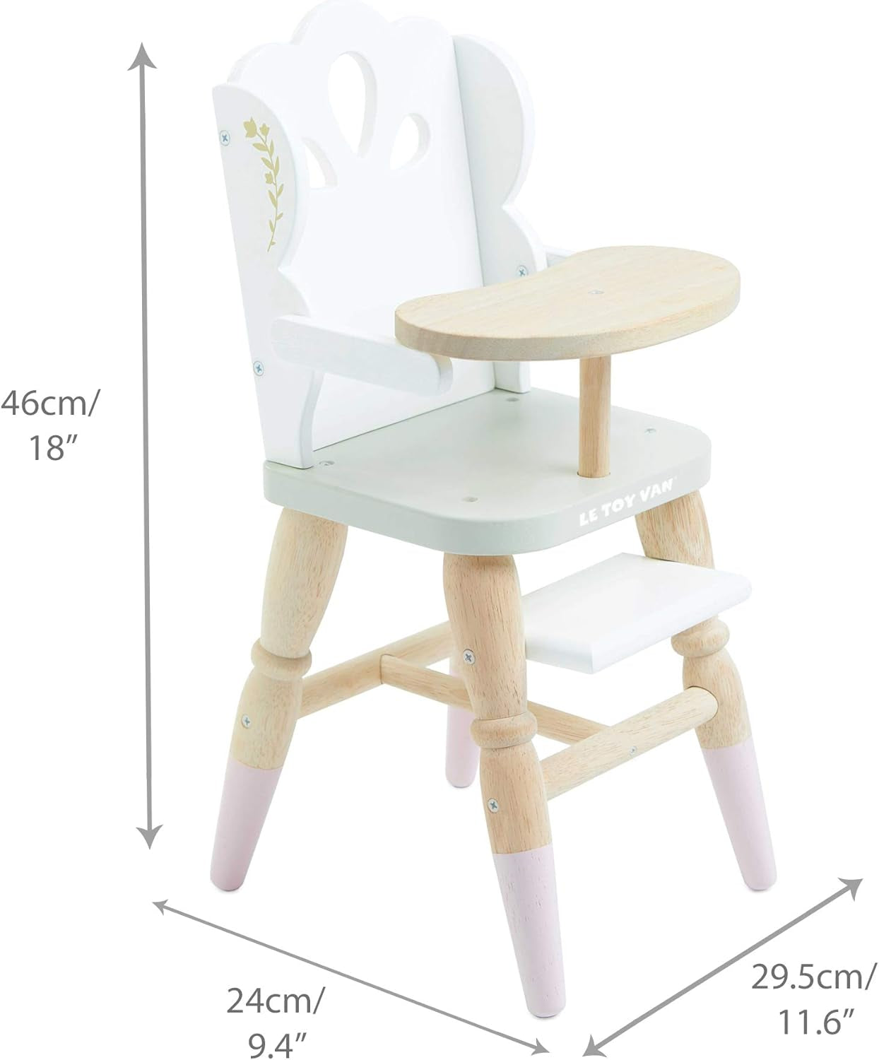 Le Toy Van - Educational Wooden Toy Role Play Beautiful Doll High Chair | Girls Pretend Play Toy Pram Playset - for Ages 3+ (TV601)