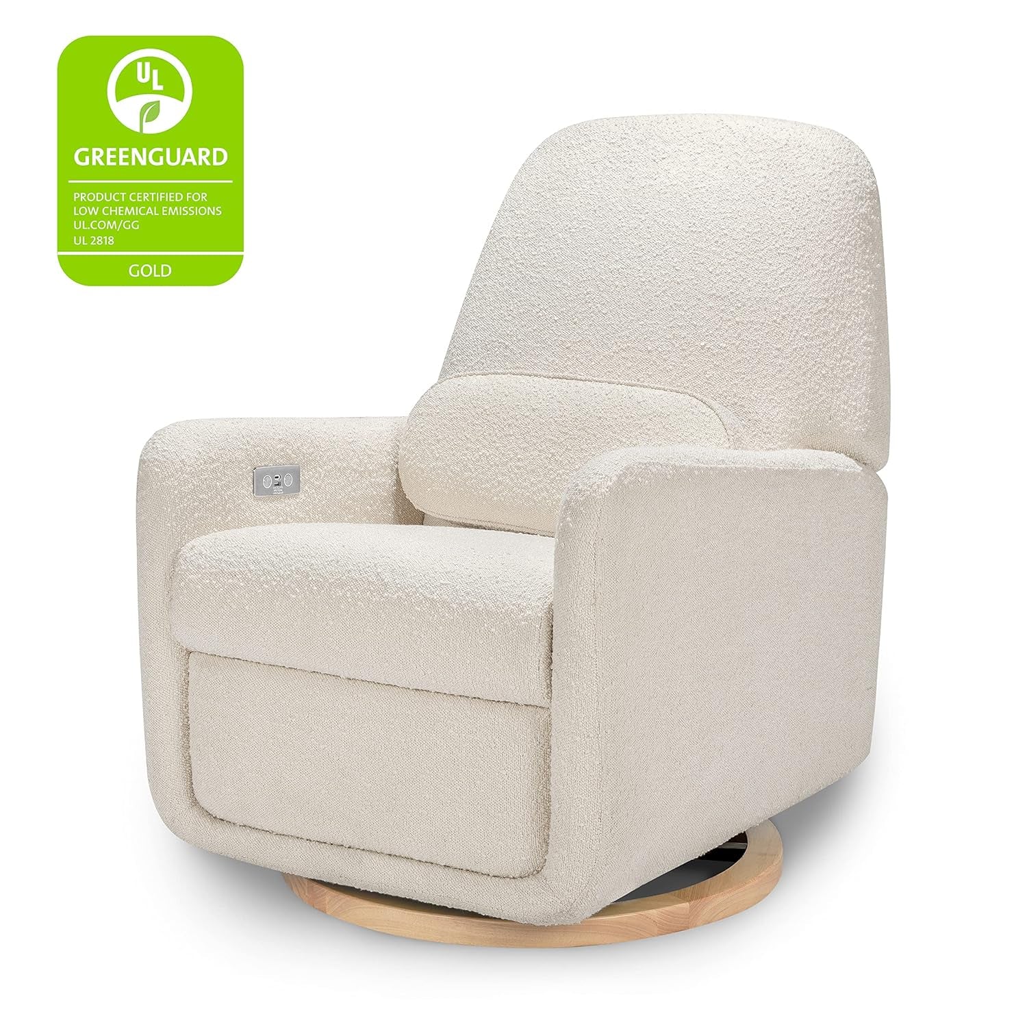 Arc Glider Recliner W/Electronic Control and USB, White Boucle