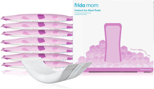 Frida Mom 2-In-1 Postpartum Pads, Absorbent Perineal Ice Maxi Pads, Instant Cold Therapy Packs and Maternity Pad in One