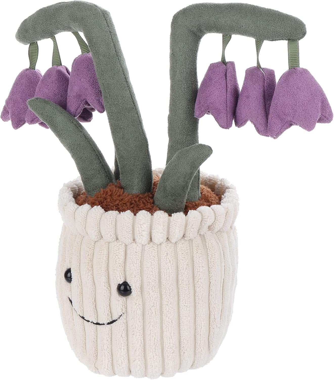 Apricot Lamb Soft Flores Convallariae Plant Plush Toy, Stuffed Purple Flower Pot, Kawaii Plushie for Kids, 9.5"