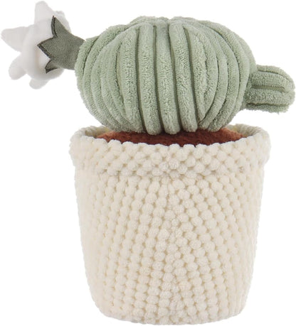 Apricot Lamb Soft Cactus Ball Plant Plush Toy, Stuffed Green Pot, Kawaii Plushie for Kids, 8"