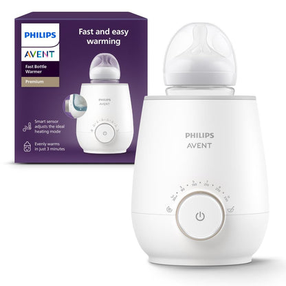 Philips Avent Premium Fast Bottle Warmer, with Smart Temperature Control, Water Bath Technology, Automatic Shut-Off, Model SCF358