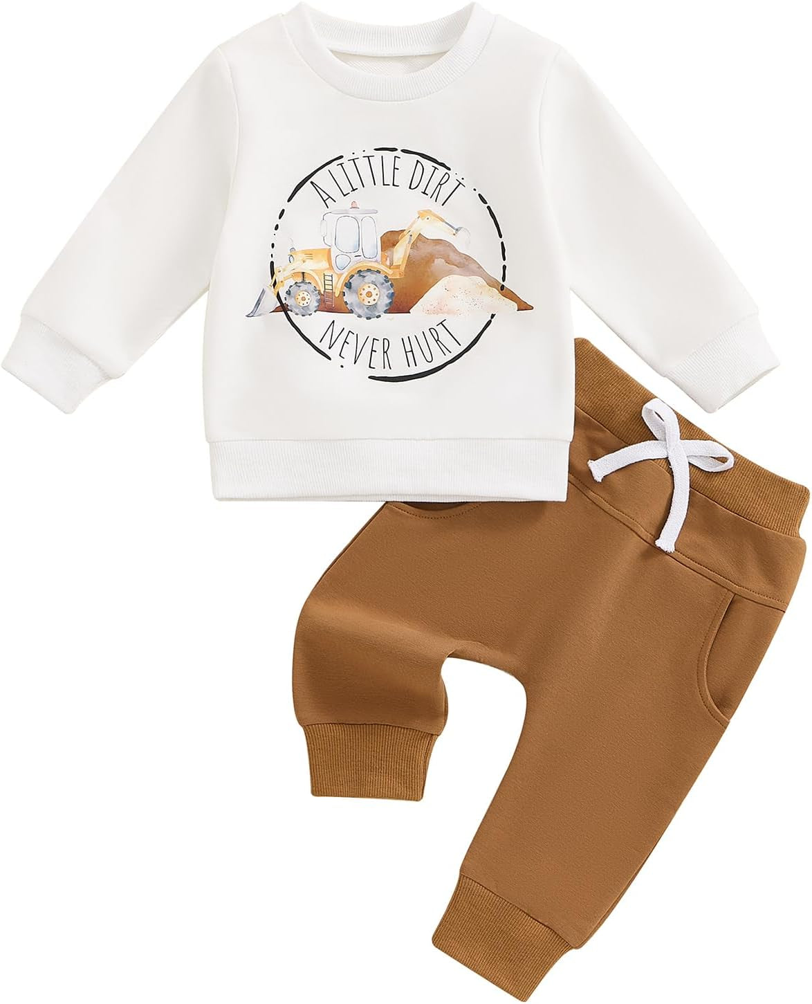 Toddler Baby Boy Clothes Crewneck Sweatshirt Long Sleeve Letter Print Shirt with Pants Cute Fall Winter Outfits