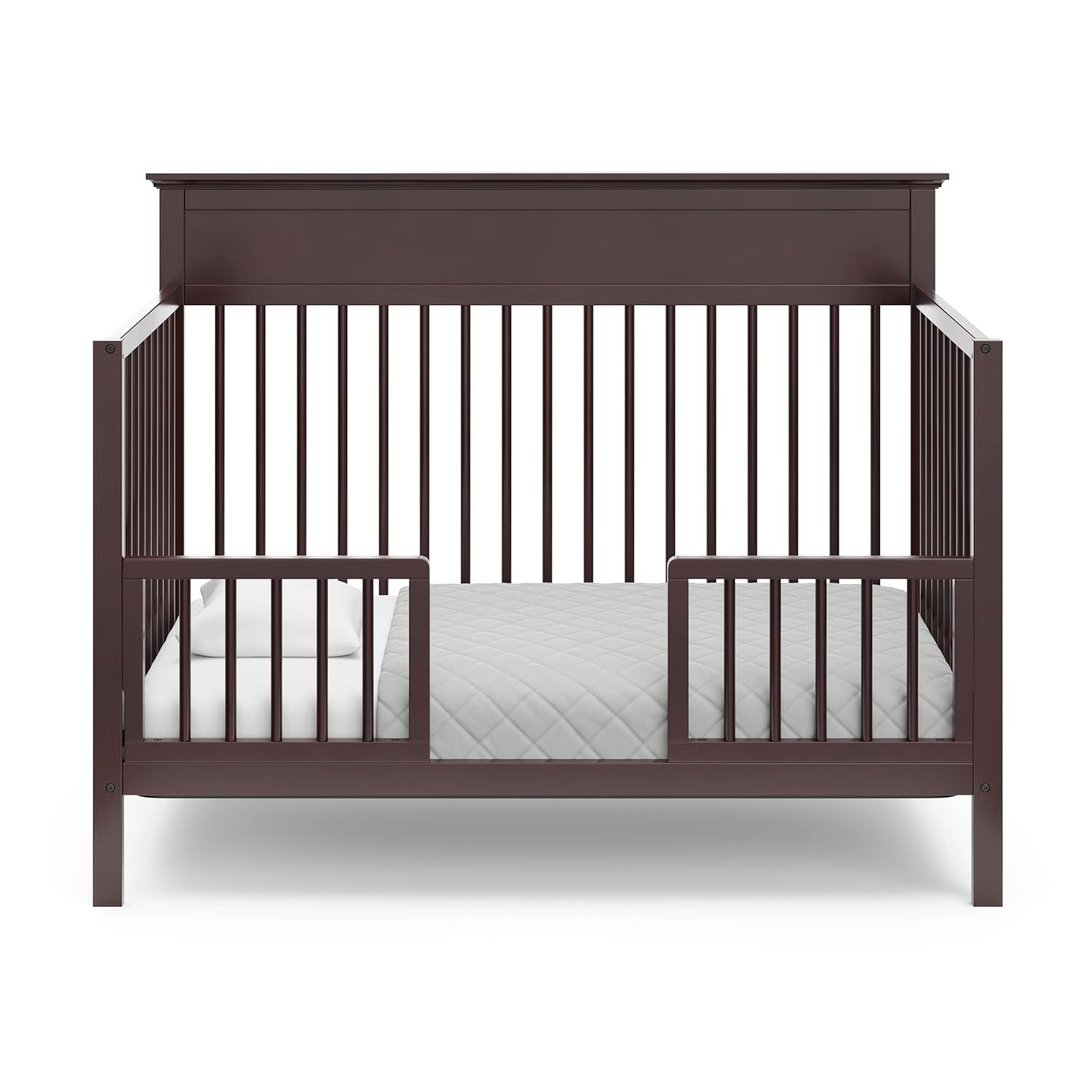 Storkcraft Carmel 5-In-1 Convertible Crib (Espresso) - GREENGUARD Gold Certified, Converts to Toddler Bed & Full-Size Bed, Fits Standard Full-Size Crib Mattress, 4 Adjustable Mattress Heights