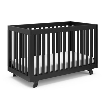 Storkcraft Beckett Convertible Crib (Black) – Converts from Baby Crib to Toddler Bed and Daybed, Fits Standard Full-Size Crib Mattress, Adjustable Mattress Support Base