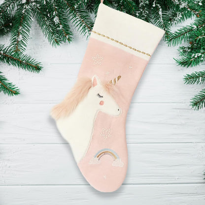 MON AMI Pink Unicorn Christmas Stocking – 21” |Perfect for Monogramming, Christmas Décor, Christmas Socks & Decorations, for Family & Kids