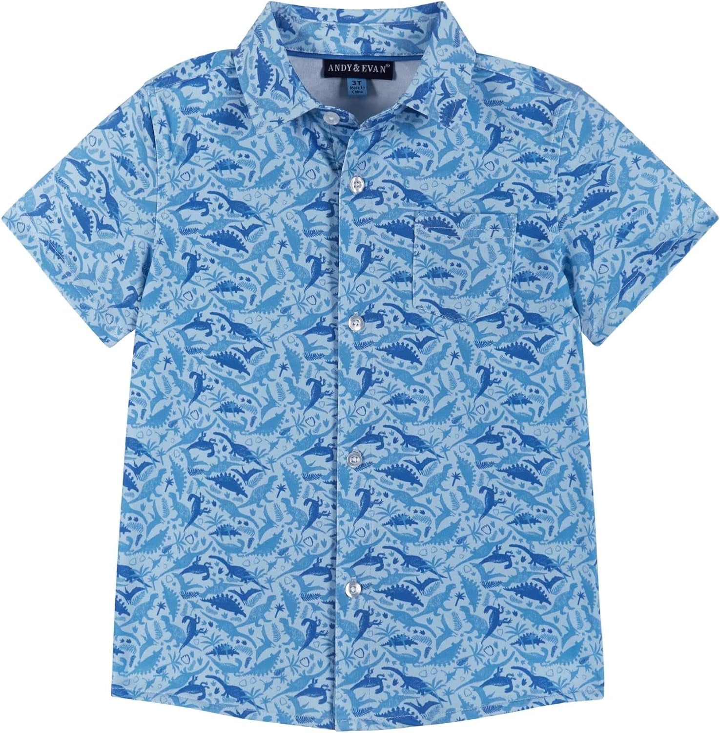 Andy & Evan Boys' Short Sleeve Button-Down Shirts, Stylish Summer Spring Shirts for Boys, Lightweight and Breathable